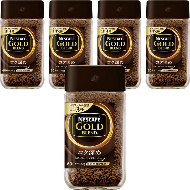 NESCAFE 雀巢咖啡 金牌咖啡 深焙風味, 120g, 1入, 5罐