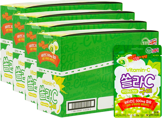 eundan 高麗銀丹 索拉C軟糖 麝香葡萄口味, 400g, 4個