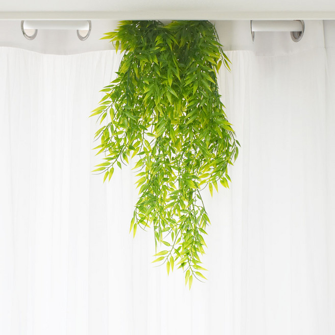 Gomjihome 室內裝飾人造常春藤藤蔓竹葉, 綠色, 2個