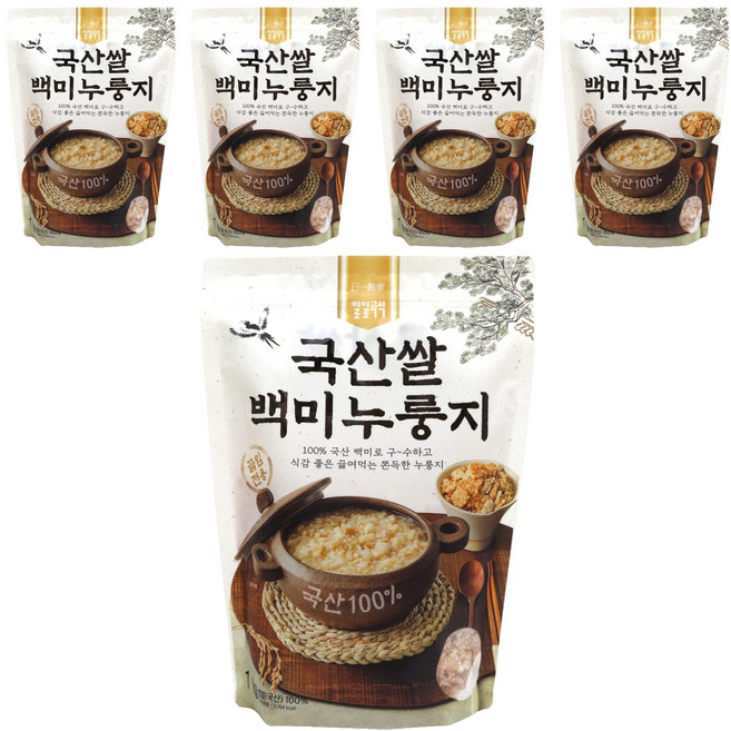 일일곡식 국산쌀 백미 누룽지, 5개, 1kg