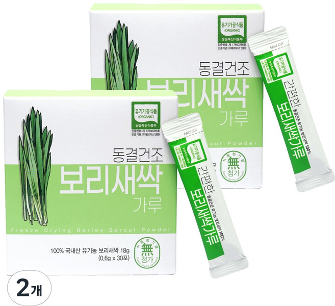 산마을 동결건조 보리새싹가루 30p, 18g, 2개