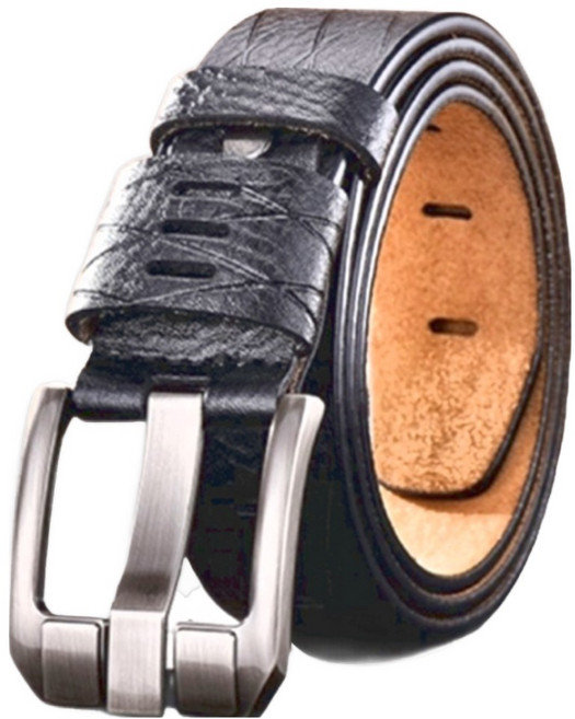 真皮頭層牛皮 做舊疤痕帶 男士針釦皮帶 LL126