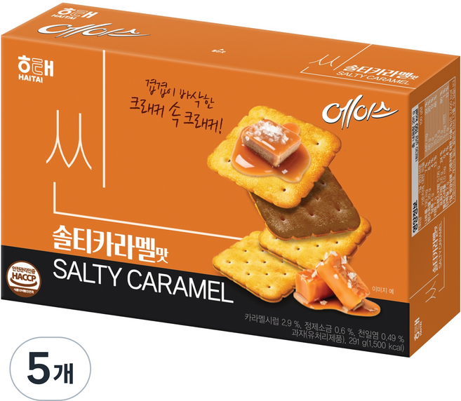 해태에이스 씬 솔티카라멜, 291g, 5개