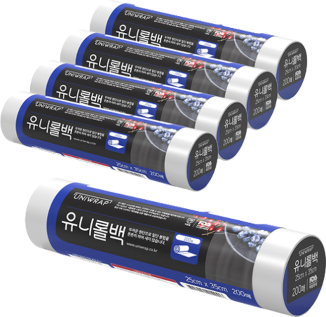 유니랩 유니롤백 25 x 35 cm, 5개, 200개입