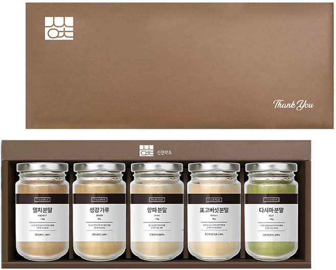 신선약초 조미료 멸치 110g + 생강 80g + 양파 110g + 표고버섯 45g + 다시마 120g 선물세트, 1세트