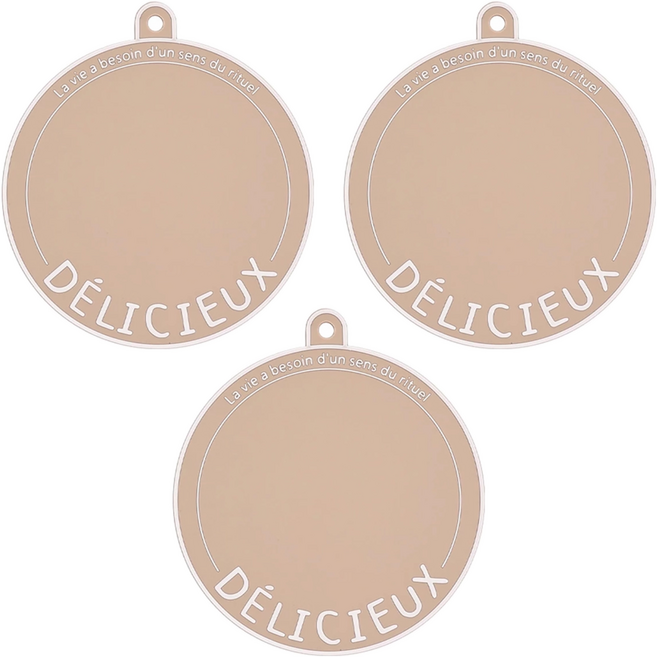 MYUMYU 沐慕家居 法文隔熱墊, 卡其色, 3個