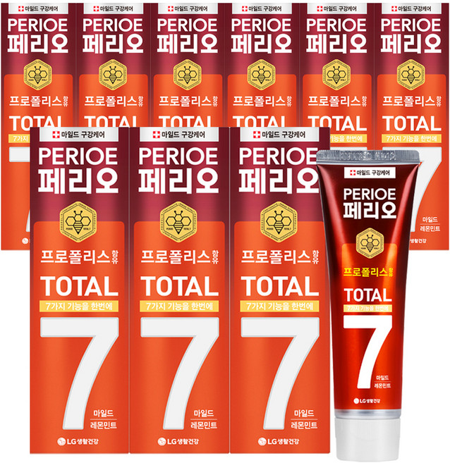 페리오 토탈7프로 치약 마일드, 9개, 120g