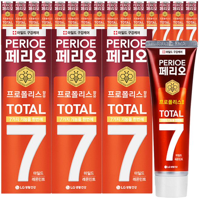 페리오 토탈7프로 치약 마일드, 18개, 120g