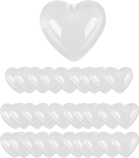 유니아트 대용량 반구 하트 중, 투명, 30개