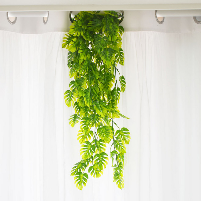 Gomjihome 室內裝飾人造花常春藤藤蔓龜背芋葉, 單一顏色, 2個