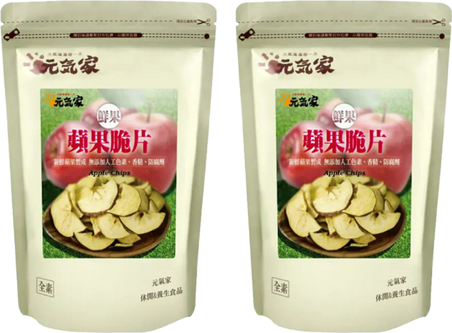 元氣家 蘋果脆片, 100g, 2包