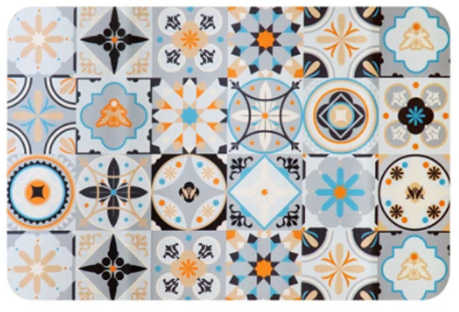 StyleG 時代家居 吸水奈米絨軟式硅藻土地墊 468g, 雅緻花磚 多色, 1個