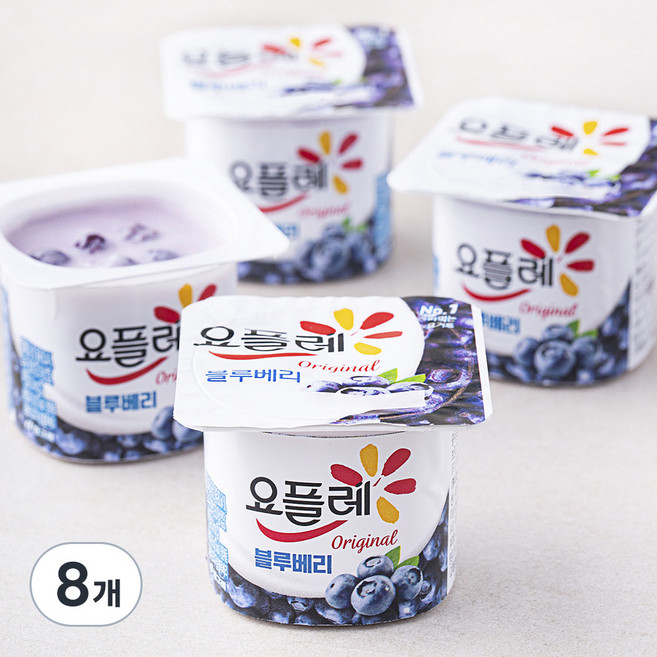 요플레 블루베리 멀티 4p, 340g, 2개