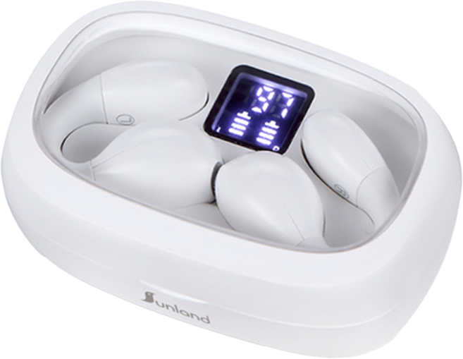 Sunland 夾耳式藍牙耳機 藍芽耳機 + 說明書 + 充電線 73.5 x 48 x 28mm 50g, 白色, 1盒