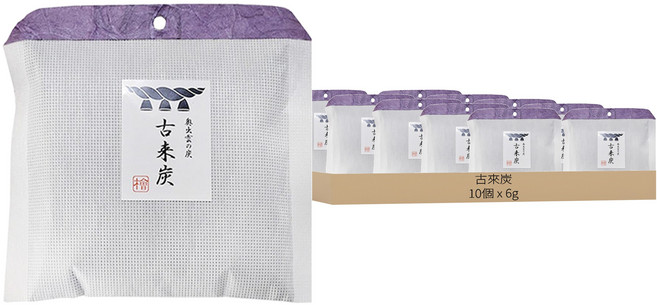 古來炭 迷你調濕木炭, 6g, 10個