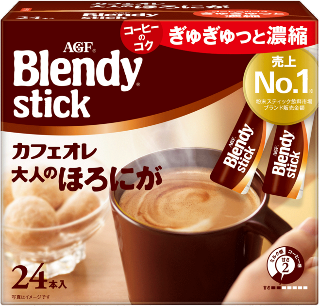 AGF Blendy 大人系微苦咖啡歐雷風味即溶飲品, 7.5g, 24條, 1盒