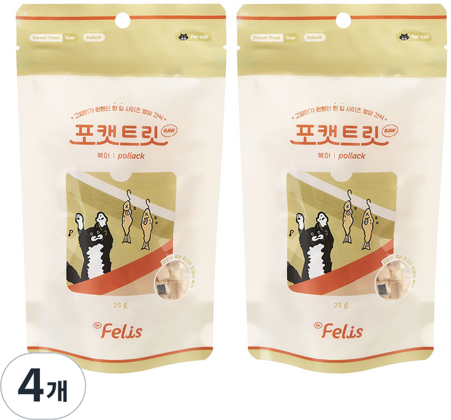 닥터펠리스 포캣트릿 고양이 간식, 북어, 25g, 4개