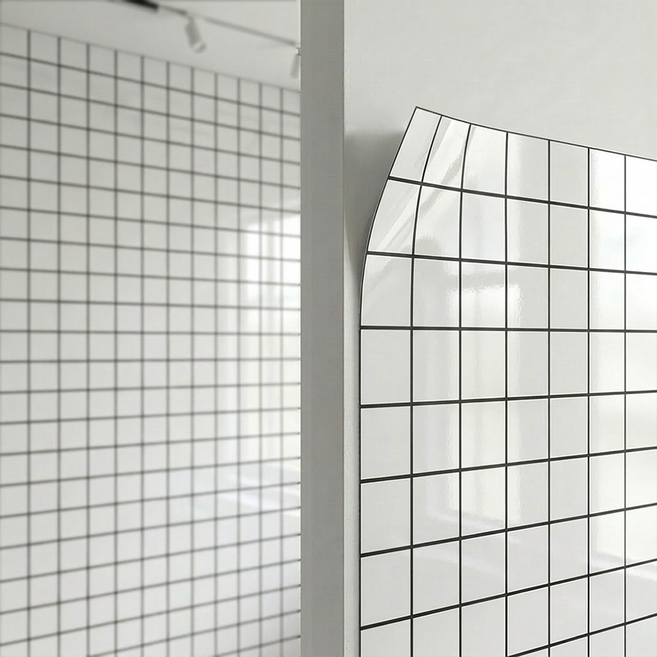 온아름 타일 시트지 붙이는 주방 욕실 대리석 스티커 벽지 10P, 화이트체크