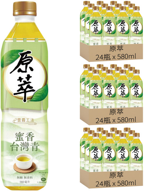 原萃 蜜香台灣青茶, 580ml, 72瓶