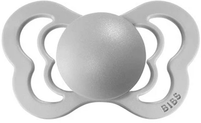 BIBS Couture 拇指型矽膠奶嘴, 0~6個月, 雲灰, 1個