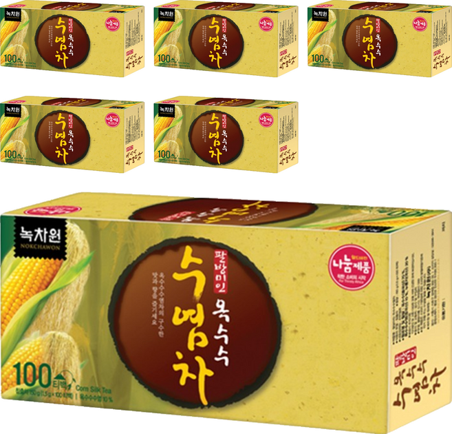 NOKCHAWON 綠茶園 玉米鬚茶, 1.5g, 100包, 6盒