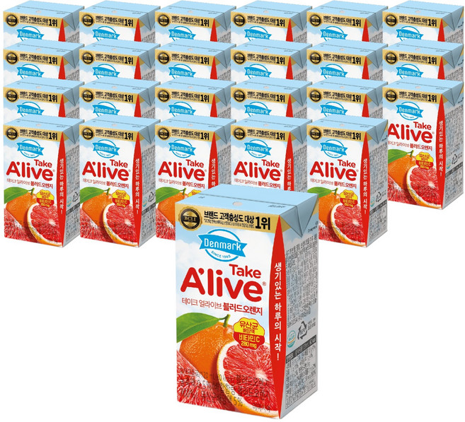 덴마크 테이크 얼라이브 블러드오렌지 주스, 120ml, 24개