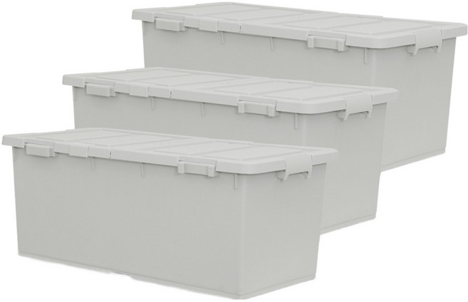 라이피스트 트레인 언더베드 리빙박스, 라이트그레이, 3개