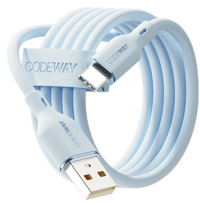 CODEWAY PALLET 系列 USB-A-USB-C 快充充電線, 藍色, 1條, 2m