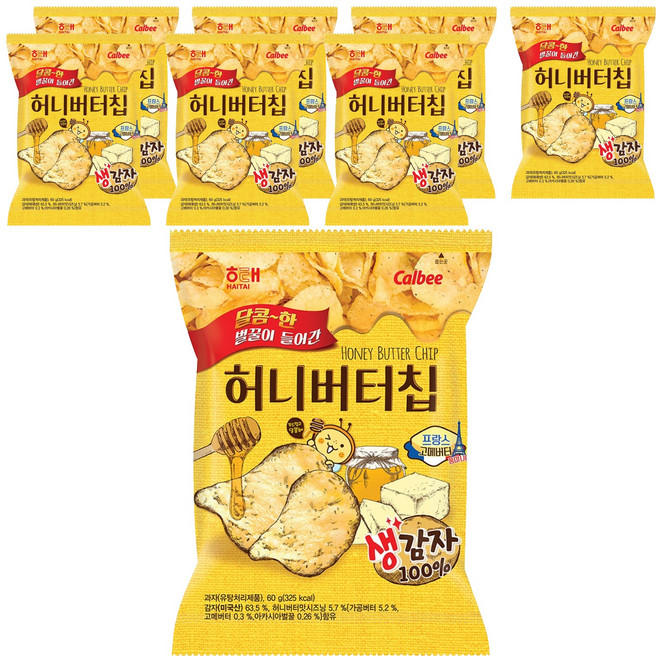 해태제과 허니버터칩, 60g, 8개