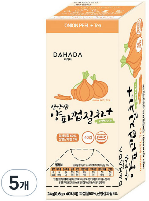 다하다 산양삼 양파껍질차 더하다, 600mg, 40개입, 5개
