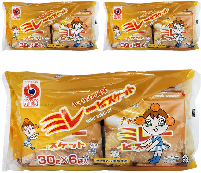 nomura 野村美樂 焦糖美樂園餅, 180g, 3袋