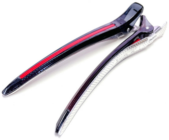 다카라 크리스탈 헤어클립 대 120mm, 블랙 + 레드, 2개