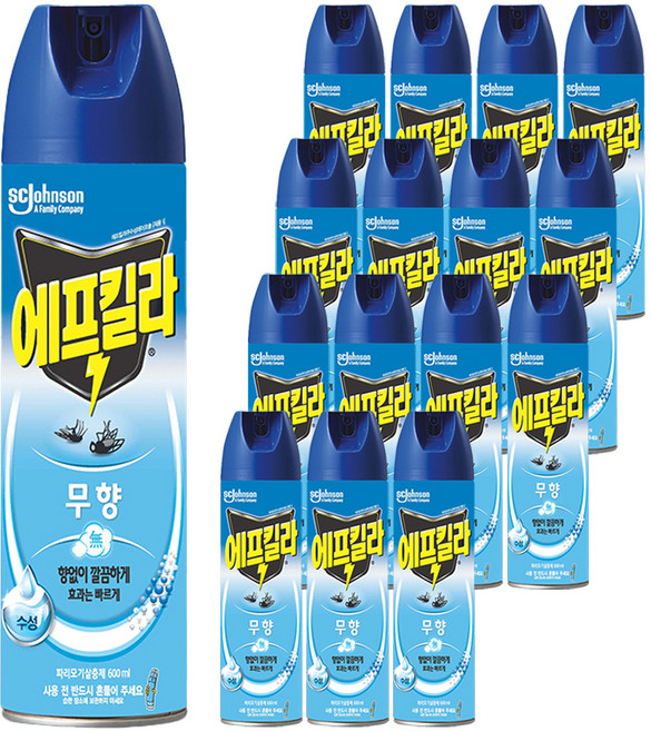 에프킬라 수성 에어로졸 살충제 무향, 600ml, 16개