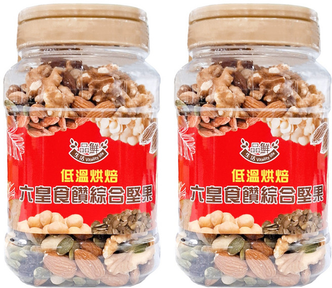 品鮮生活 綜合堅果 六皇食饌桶裝, 600g, 2桶