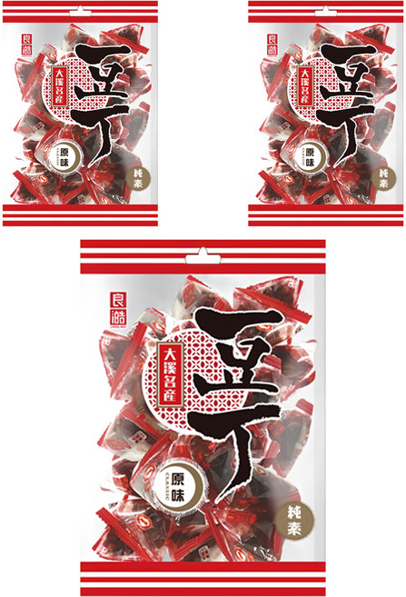 良澔 大溪名產豆丁 Q彈口感 郊遊必備糧食 三角小包裝, 220g, 3袋