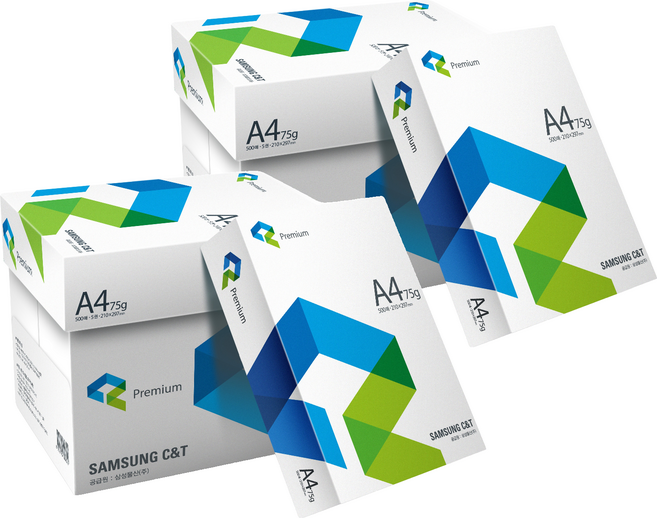 삼성물산 프리미엄 카피 복사용지 75g, A4, 5000개