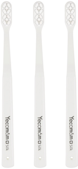 예꼬맘 실크 성인 칫솔 화이트, 3개, 1개입