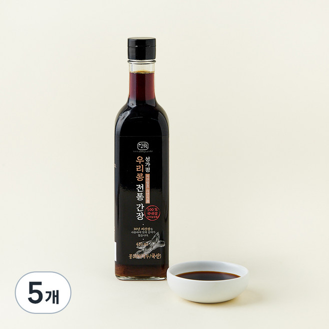 담가 순창 성가정 우리콩 전통간장, 420ml, 5개