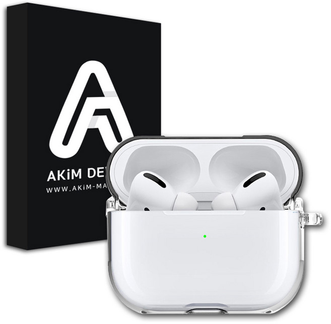 아킴 에어팟 프로 변색없는 일체형 하드케이스, 투명, 1개