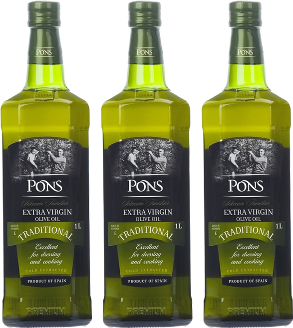PONS 龐世 特級冷壓橄欖油, 1L, 3瓶