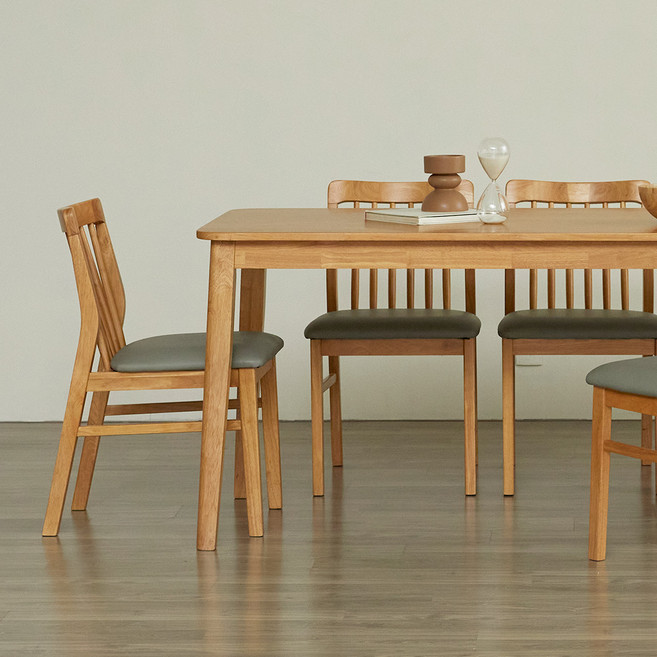 파로마 솔로르 원목식탁 1800 + B의자 6p 세트 6인용 방문설치, 내추럴, 일반의자 6