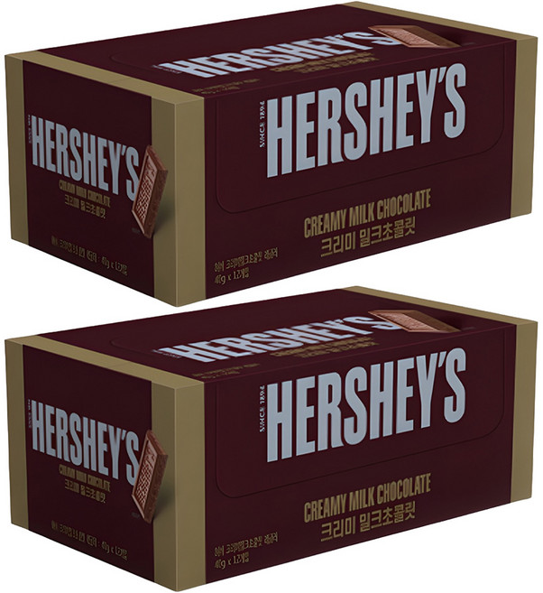 HERSHEY'S 好時 樂天製菓 馥郁牛奶巧克力, 2個, 480g