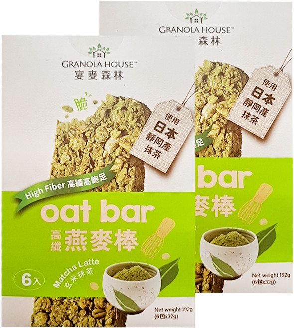 GRANOLA HOUSE 宴麥森林 燕麥棒 玄米抹茶, 32g, 12包