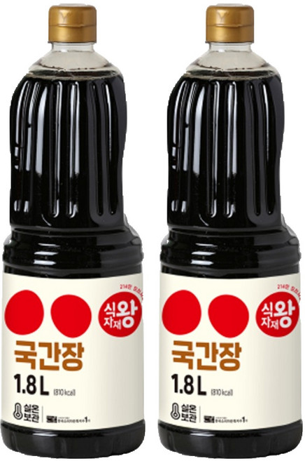 식자재왕 국간장, 1.8L, 2개