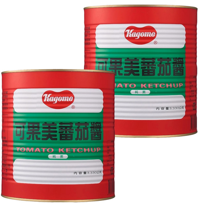KAGOME 可果美 蕃茄醬 純素, 3.33kg, 2桶