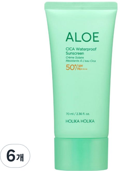 홀리카홀리카 알로에 시카 워터프루프 선크림 SPF50+ PA++++, 70ml, 6개