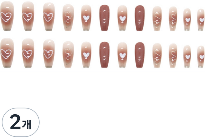 비투윈 나약성 예쁜 네일팁, 2개, R614 아이스크림