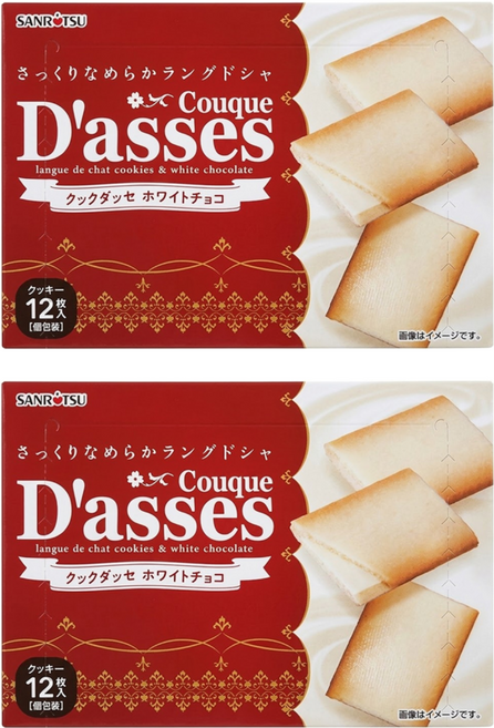 SANRITSU 三立製菓 D'asses 白巧克力味夾心餅 12個, 78g, 2個