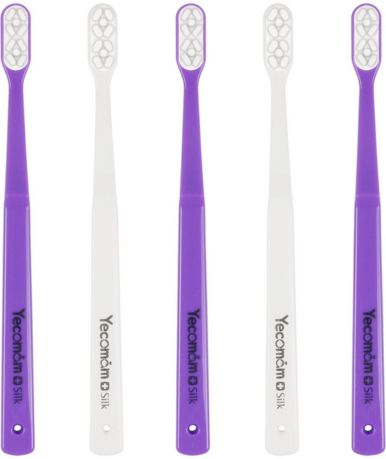 예꼬맘 실크 성인용 칫솔, 5개입, 1개