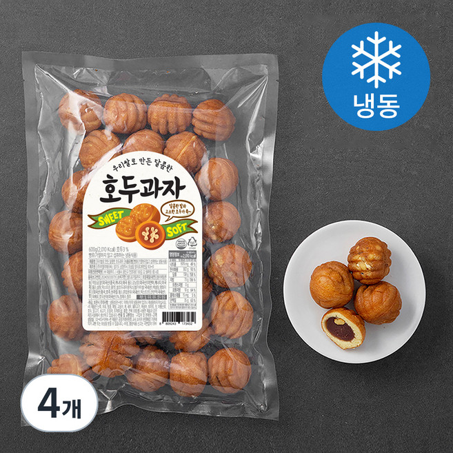 우리쌀로 만든 달콤한 호두과자 (냉동), 600g, 1개입, 4개